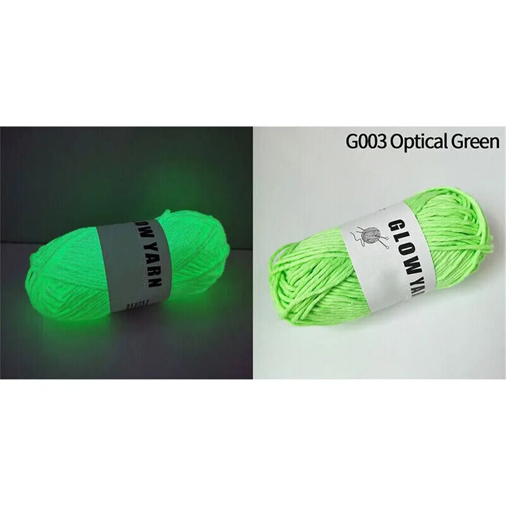 Светящаяся пряжа для вязания G001/G002/G003/G004/G005 Зеленый, G003