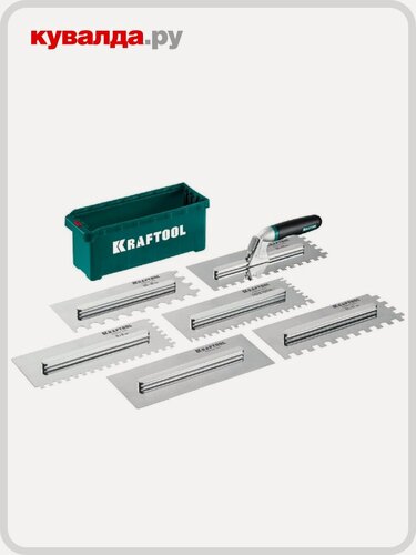 Изображение товара Набор нержавеющих гребенок KRAFTOOL 280x115 мм 6 шт, со сменной 2к ручкой