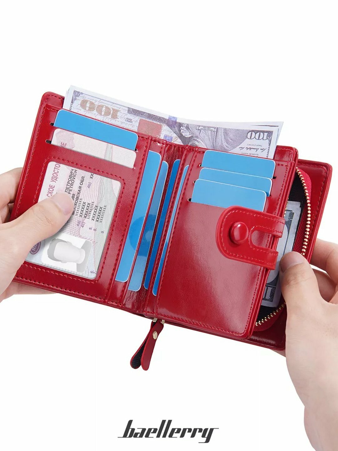 Кошелек baellerry, фактура лаковая, red — фото 1