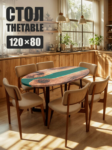 Изображение товара Стол кухонный обеденный овальный THETABLE•RU 120х80 см 3.15/1.1/овал2