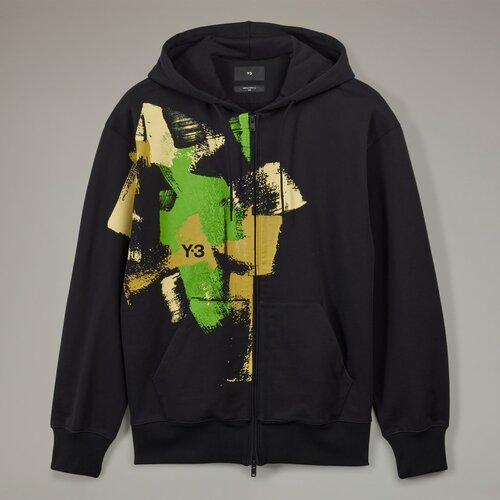 Худи Y-3 ADIDAS Placed graphic full-zip hoodie, размер XL, черный