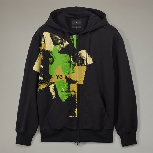 фото Худи y-3 adidas placed graphic full-zip hoodie, размер xl, черный