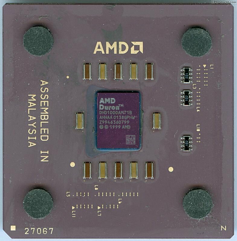 Процессор Socket 462 AMD Duron 1000MHz Morgan DHD1000AMT1B K7 Bus speed 200 MHz 64 KB