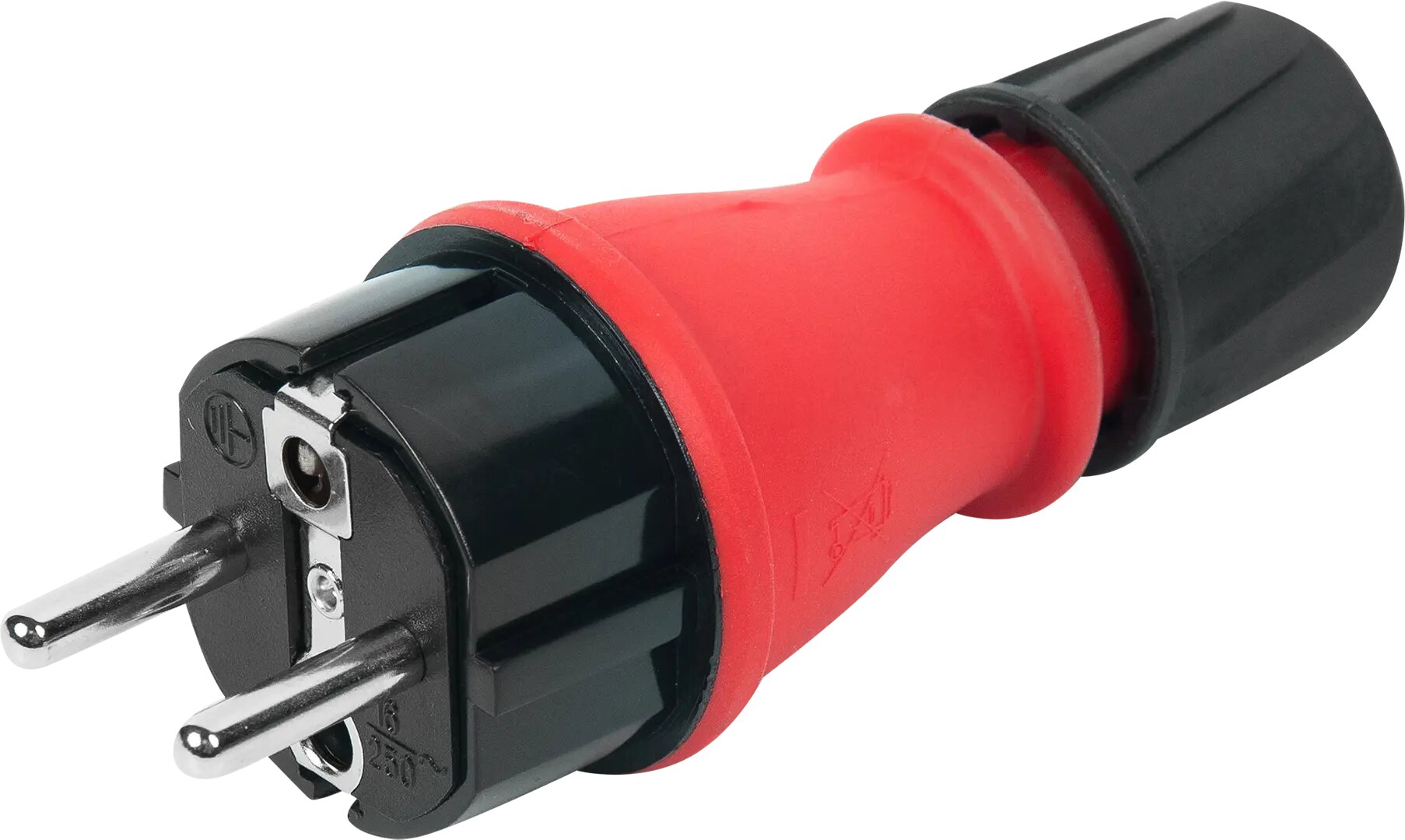 Вилка с заземлением Electraline Евро 220 240 В  IP54  цвет чёрный