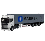 Модель грузовика тягач с прицепом-контейнером, серый , белый