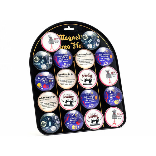 Набор магнитов стеклянных с изображением швейных сюжетов Hemline N4367
