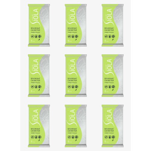 SIOLA Cалфетки влажные Silver Line Универсальные 8 шт в уп 9 упаковок 622₽