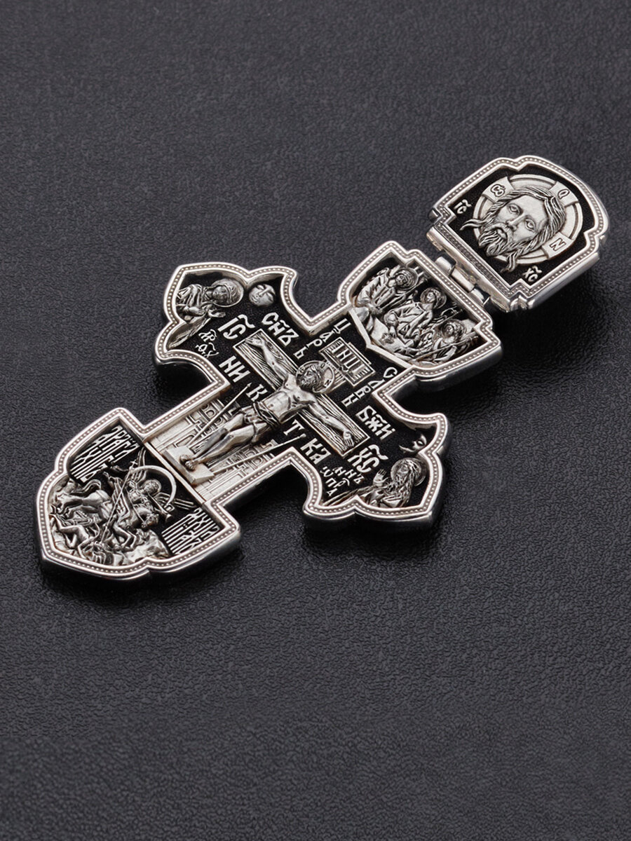 Крестик Angelskaya925 Крест серебряный мужской кулон подвеска серебро для мужчин, серебро, 925 проба, родирование, чернение