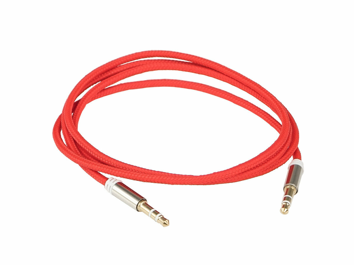 Кабель миниджек AurA RCA-J10R (3,5 > 3,5 mm, красный, 1 метр)