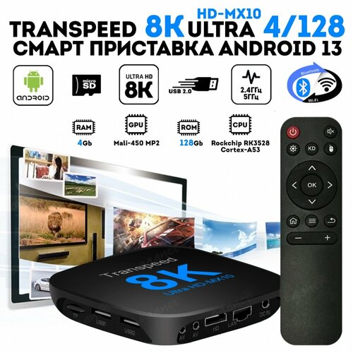 Андроид приставка Transpeed 8k ultra hd 4128 Гб Android 13 678900₽