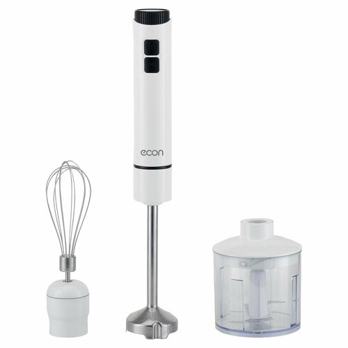 Блендер погружной ECON ECO-315HB белыйчерный 2 скорости режим турбо пониженная вибрация низкий уровень шума 2 насадки 800 Вт 226500₽