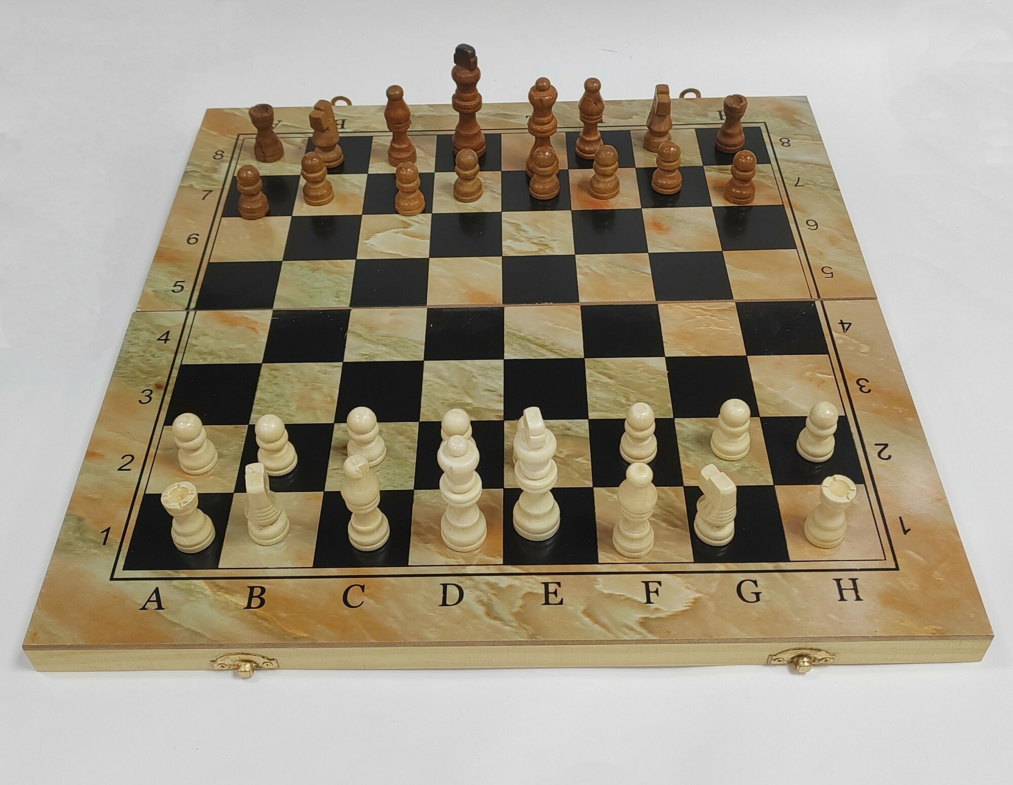 Шахматы, шашки, нарды 2 в 1, доска 40 х 40 см