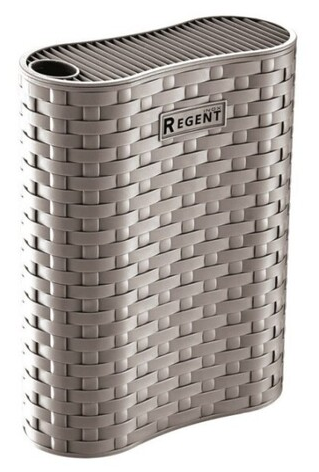 фото Подставка для ножей Regent Inox / Регент Инокс Block с внутренними пластиковыми направляющими нержавеющая сталь 22х17х7см / аксессуары для кухни