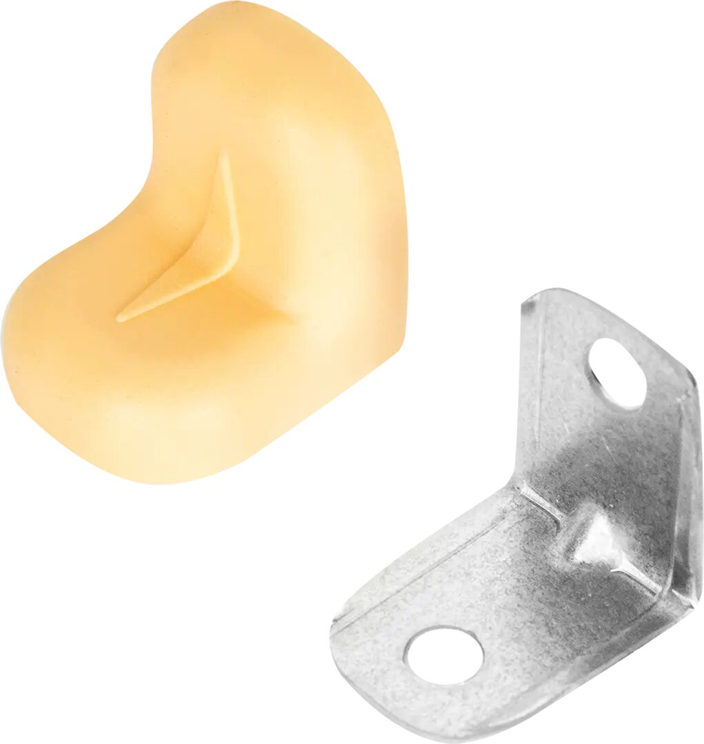 фото Уголок мебельный с декоративной накладкой 20х20 мм сталь/пластик цвет бежевый 4 шт.