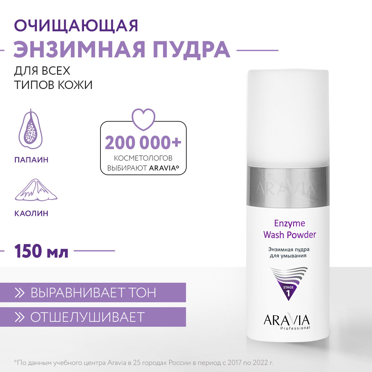 ARAVIA Пудра энзимная для умывания Enzyme Wash Powder, 150 мл