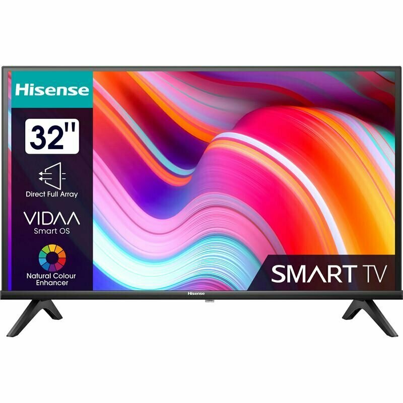 32" Телевизор HISENSE 32A4K, HD Smart TV, DLED, 1366x768, 60Гц, черный