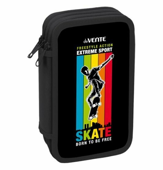 Пенал школьный deVente "Skate", 205х120мм, 3 отделения, на молнии, без наполнения