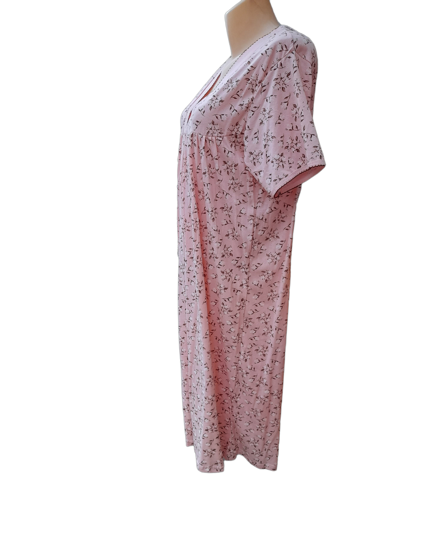 Сорочка удлиненная, короткий рукав, трикотажная, размер 58-60, розовый - фотография № 4