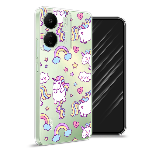 Силиконовый чехол на Xiaomi Poco C65 / Сяоми Поко C65 Sweet unicorns dreams, прозрачный силиконовый чехол волна в канагаве на xiaomi poco c65 сяоми поко c65