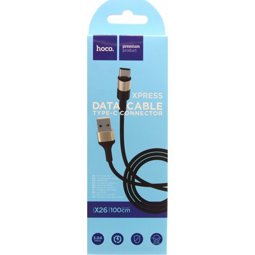 USB Кабель Type-C HOCO X26, 2A, 1м. Черный кабель usb type c x26 1m hoco красный