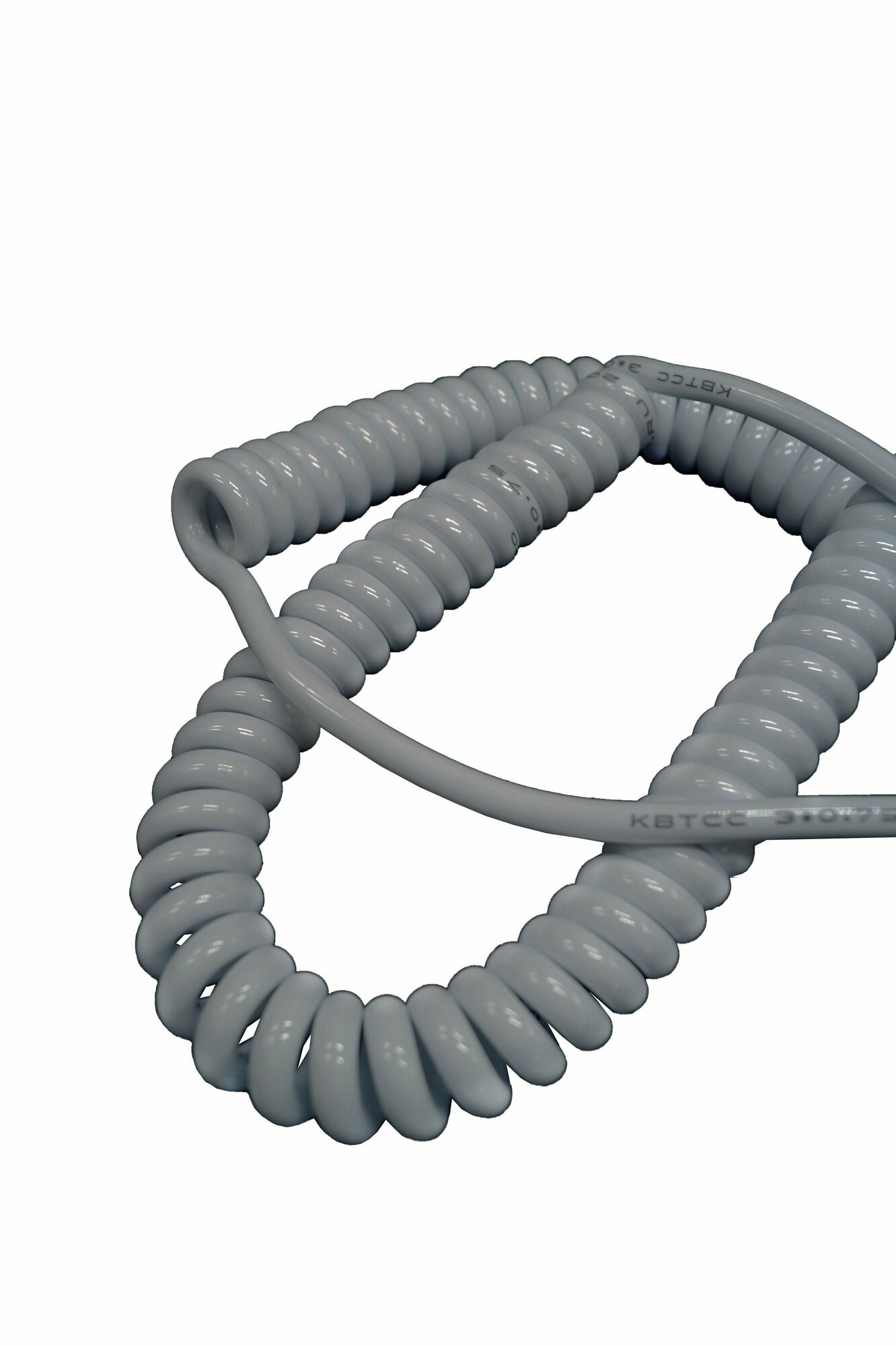 Спиральный кабель полиуретановый 3х0.75/500-2000мм серый