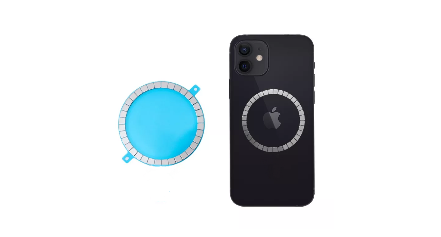 Беспроводной ресивер магнит MagSafe MyPads Apple iPhone 12/13/14Pro/mini/Pro max для увеличения скорости заряда на клеющей основе тонкий