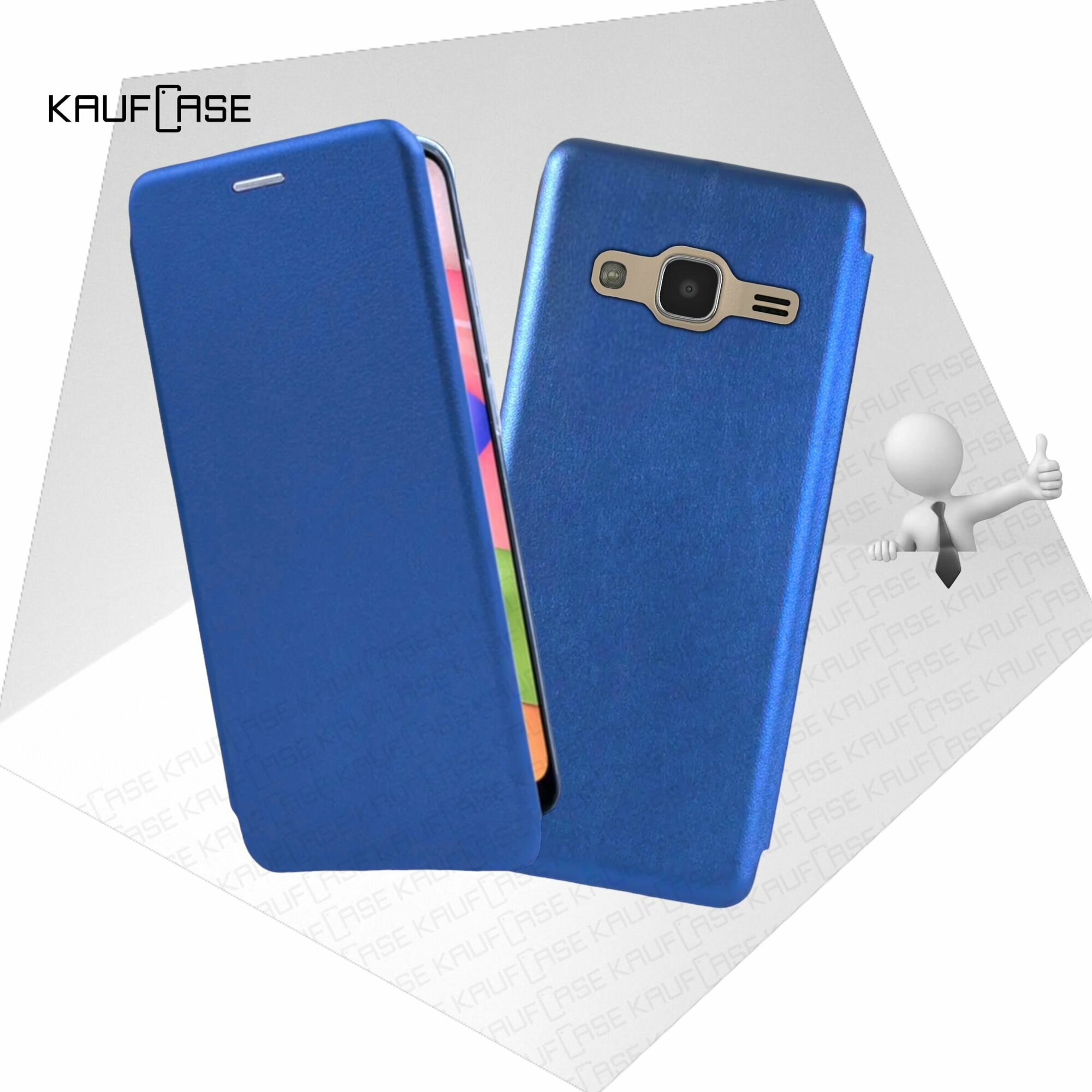 Чехол книжка KaufCase для телефона Samsung J3 2016 (J320) (5"), синий. Трансфомер