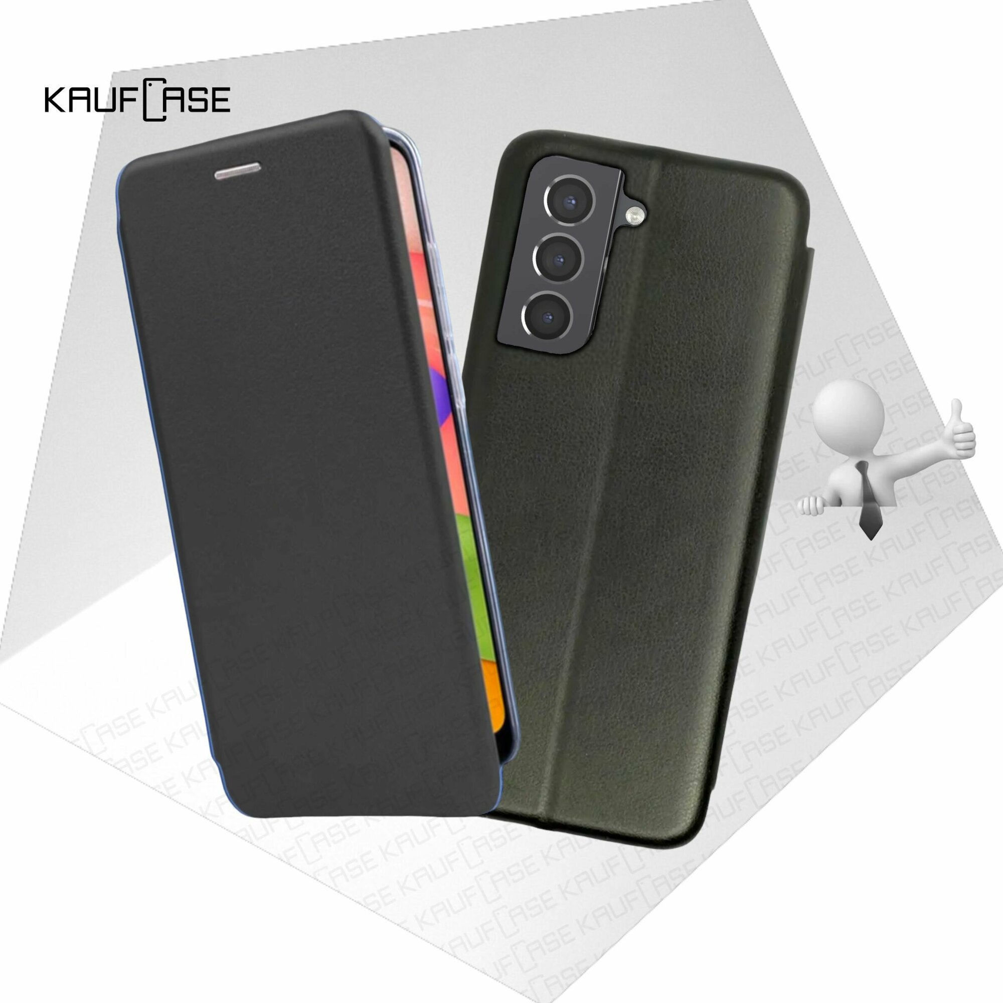 Чехол книжка KaufCase для телефона Samsung S21+ 5G (S996) (6.7"), черный. Трансфомер