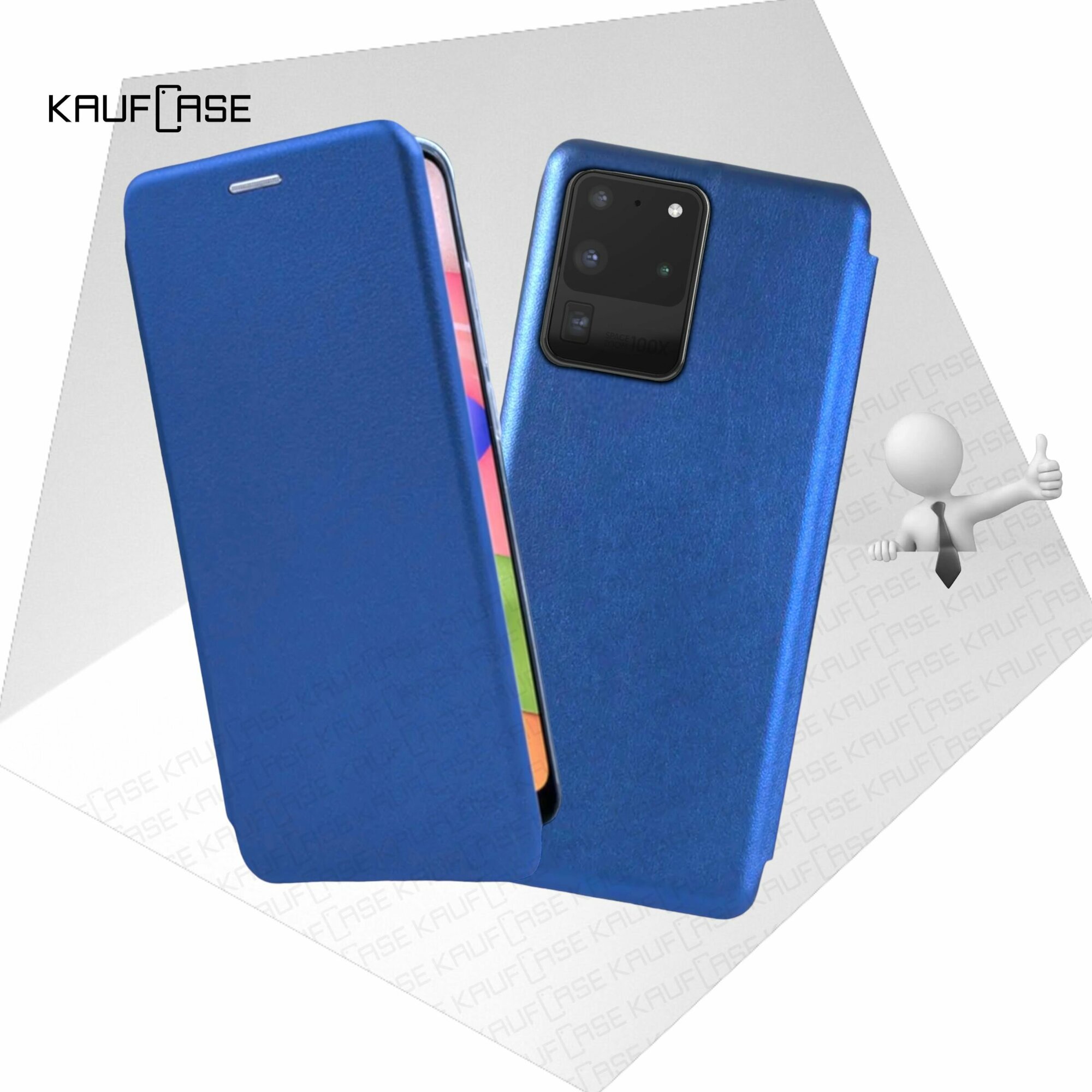 Чехол книжка KaufCase для телефона Samsung S20 Ultra (S988) (6.9"), синий. Трансфомер