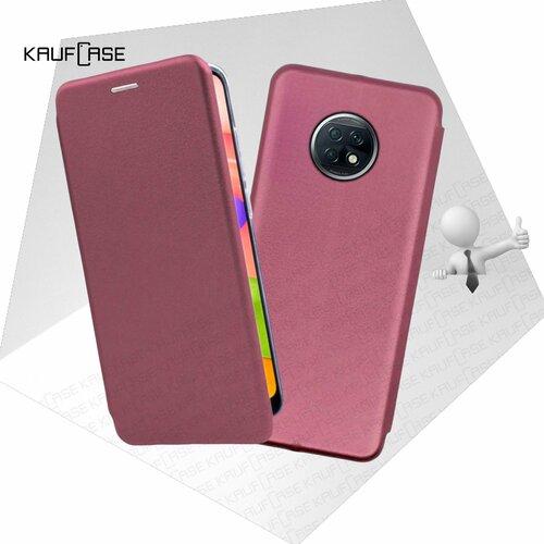 Чехол книжка KaufCase для телефона Xiaomi Redmi Note 9T (6.53), бордовый. Трансфомер дизайнерский горизонтальный чехол книжка для редми 9т xiaomi redmi 9t бабочки принт