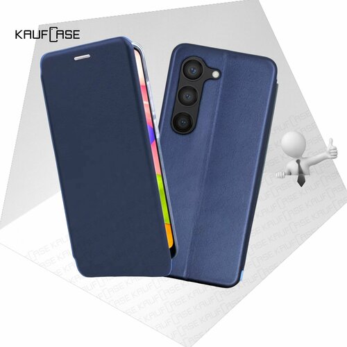 Чехол книжка KaufCase для телефона Samsung S23+ (S916) (6.6), темно-синий. Трансфомер чехол книжка kaufcase для телефона itel a25 5 темно синий трансфомер