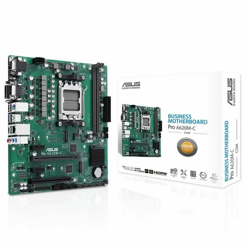 Материнская плата ASUS PRO A620M-C-CSM AM5 AMD A620 Micro ATX 8906₽