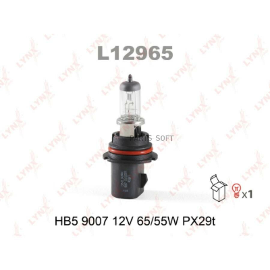 Лампа 12v Hb5 65/55w Px29t Lynxauto 9007 1 Шт. Картон L12965 LYNXauto арт. L12965