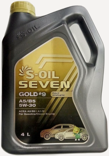 Изображение товара Масло моторное синтетическое S-OIL 7 GOLD #9 A5/B5 5W30, 4 литра канистра