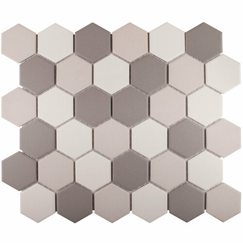 Мозаика Starmosaic Slip Hexagon Grey Mix противоскользящая 28,2x32,5 (цена за 1 шт)