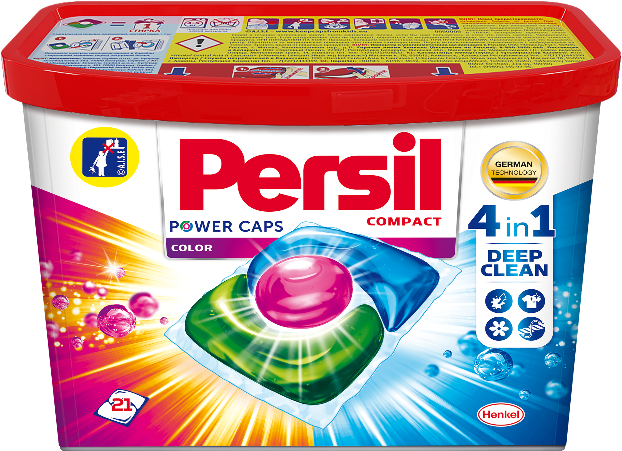 Капсулы для стирки Persil Power Caps 4в1 Color 21 шт