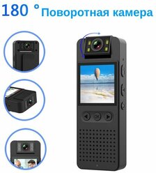 Мини видеорегистратор RIXET RX21 с Wi-Fi разрешением Full HD и со светодиодами, поворотная камера на 180 градусов, персональный носимый регистратор на одежду, нательная цифровая камера, диктофон