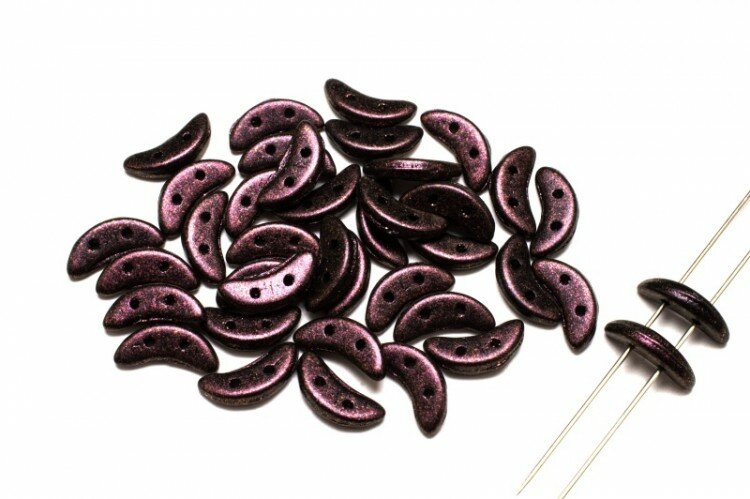 Бусины Crescent beads 10х3мм, цвет 0310-94108JT Polychrome Rose, 708-081, 5г (около 40 шт)