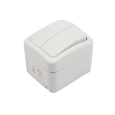 фото Выключатель KRANZ KR-78-0602 двухклавишный Mini OG OG IP54, о/у, белый