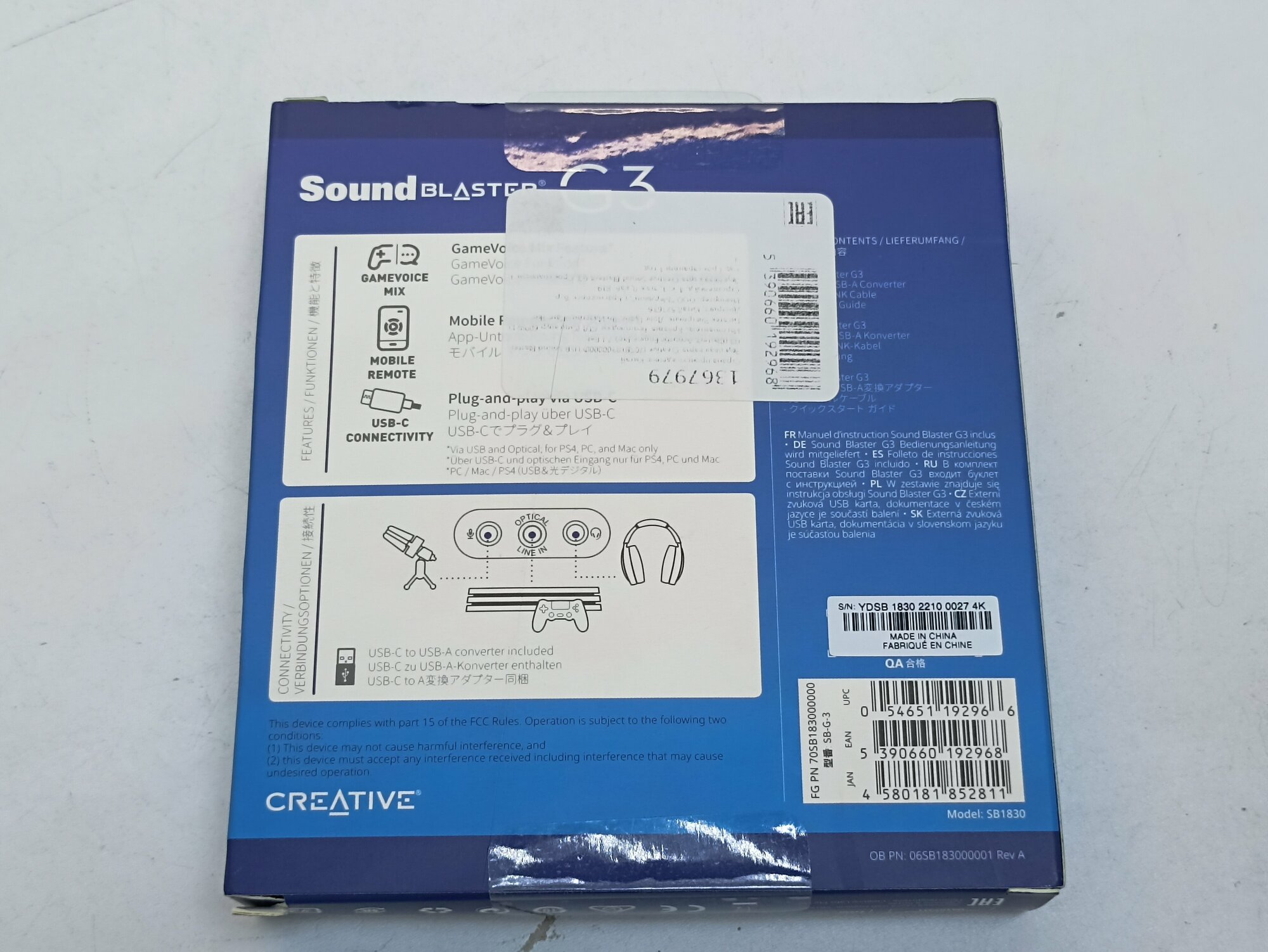 Звуковая карта USB CREATIVE Sound Blaster G3, 7.1, Ret [70sb183000000] - фото №17