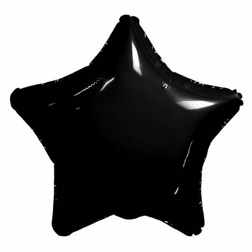 Шар фольгированный 19", звезда, цвет чёрный, 5 шт.