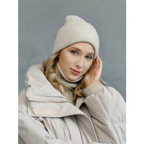 фото Шапка комплект шапка со снудом, размер 50/62, бежевый berso