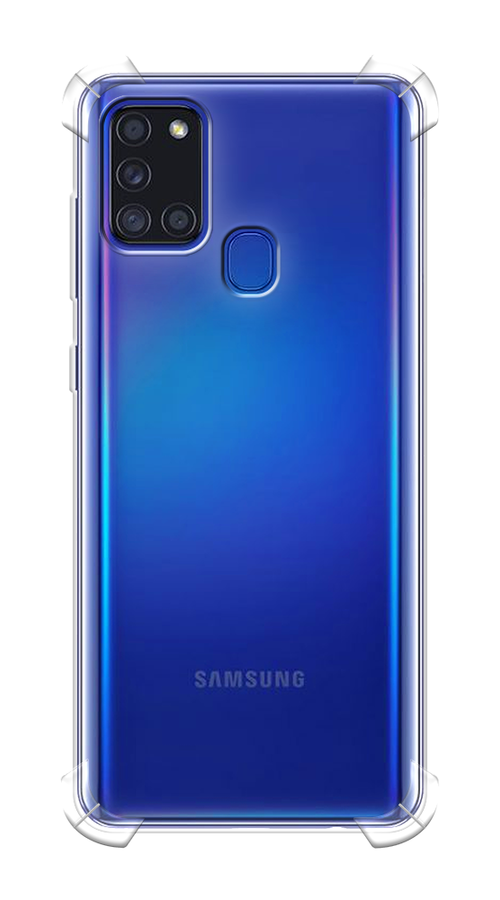 Противоударный силиконовый чехол на Samsung Galaxy A21s / Самсунг Галакси A21s, прозрачный