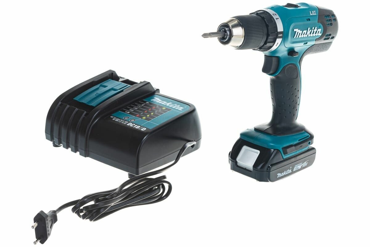 Аккумуляторная дрель-шуруповерт Makita DDF453SYX5, 18 В, 1.5 А*ч, 1300 об/мин, 42 Нм (АКБ и З/У)