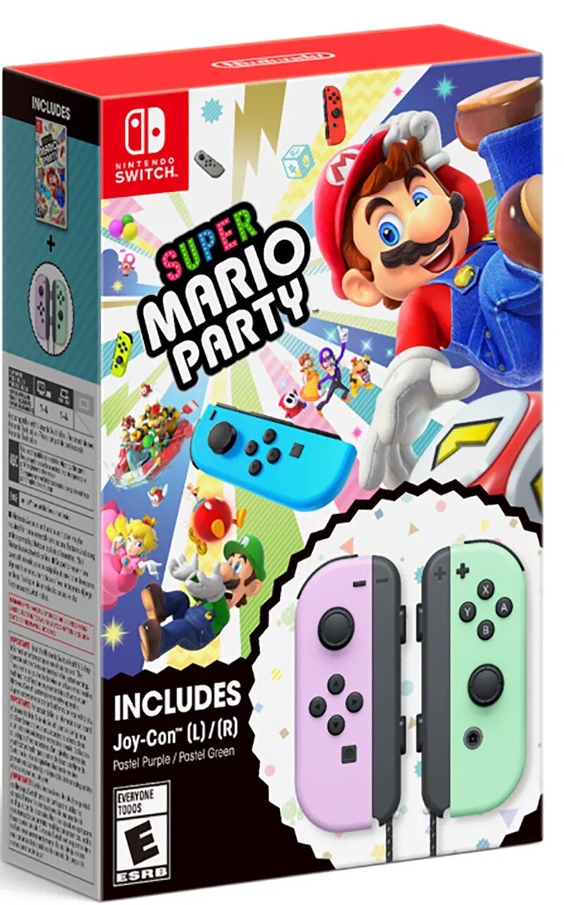 Геймпад Nintendo Joy-Con (Paste Purple / Paste Green) + Super Mario Party (SW)