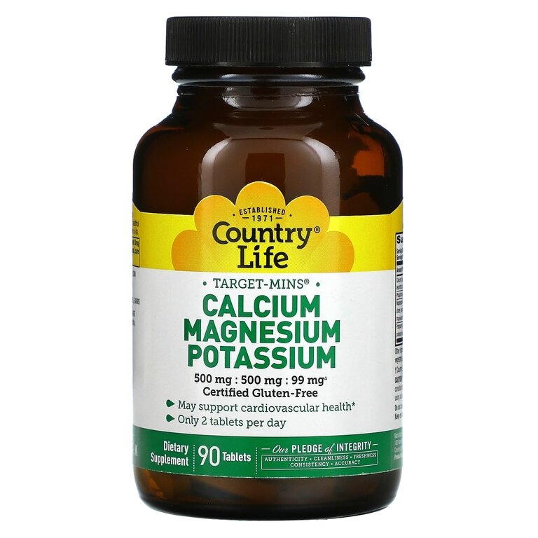 Country Life Calcium Magnesium Potassium 90 таб