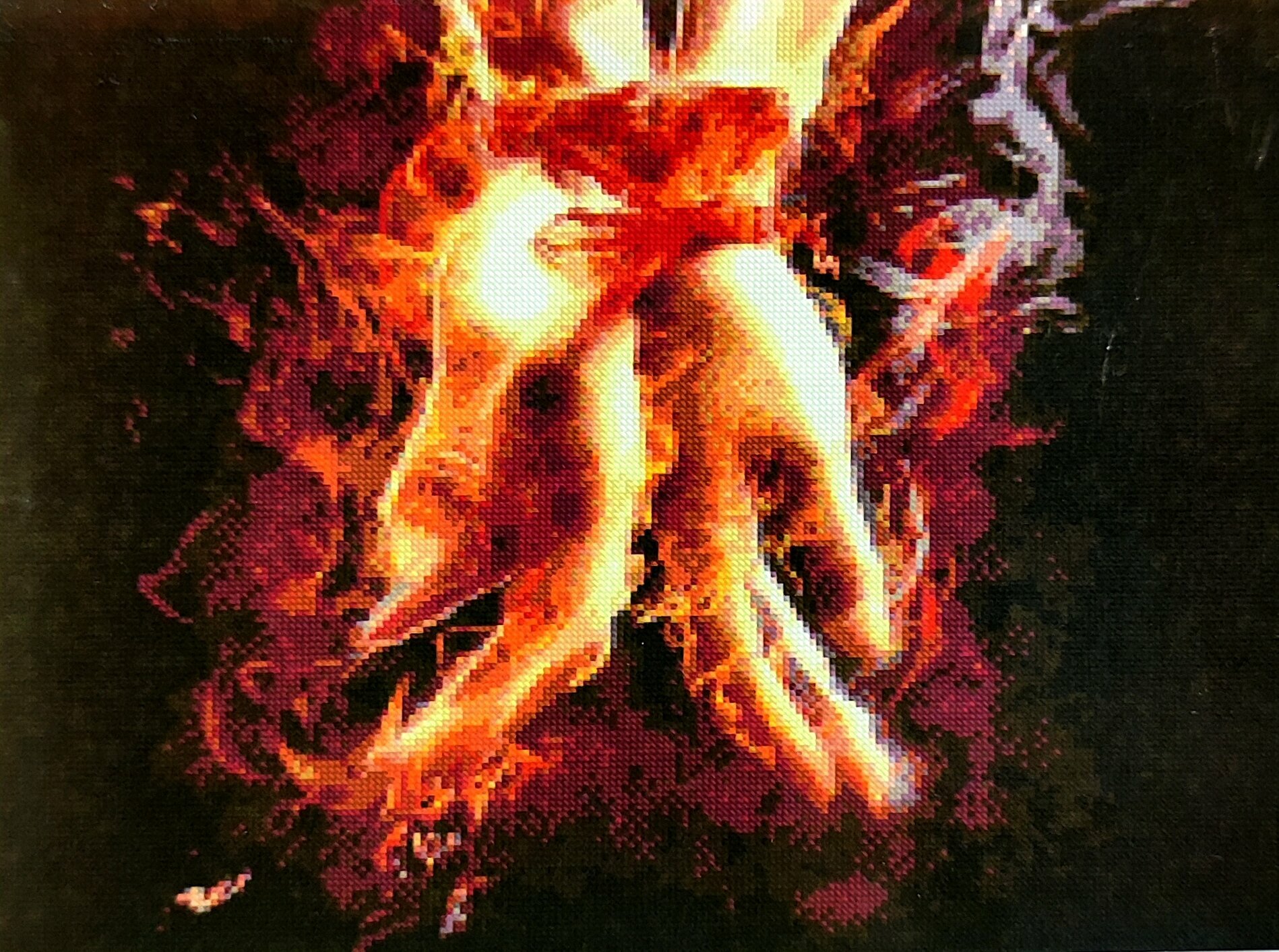 фото Алмазная мозаика пара, любовь, парень девушка 40x50, квадратные стразы попарт, огонь, руки, губы, абстракция, фьюжн, космос