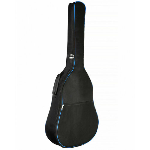 Чехол для акустических гитар, включая 12-струнные TUTTI ГА-1 тонкий черный, кант синий