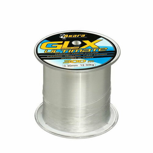 фото Леска glx ultimate power line, диаметр 0.3, тест 12.3 кг, 300 м, прозрачная akara
