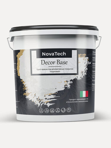 Изображение товара Грунт под покрытие декоративное NovaTech Decor Base 15 кг для стен и потолков
